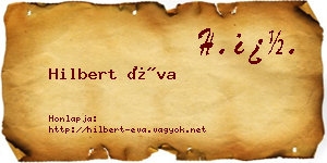 Hilbert Éva névjegykártya